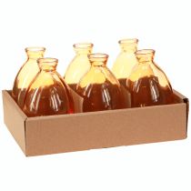 položky Cibuľovité sklenené mini vázy oranžové Ø7cm V12cm 6 ks