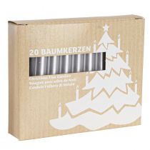 položky Sviečky na stromček Vianočné sviečky na stromček strieborné 13x105mm 20 ks