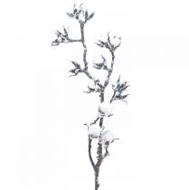 položky Umelá bavlnená vetvička bavlnené kvety so snehom 79cm