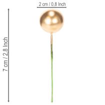 položky Umelé guľôčky zo zlatých bobúľ na drôte na slávnostné aranžmány, 2 cm, 48 kusov