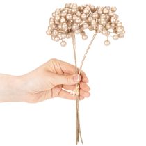 položky Umelý konár z bobúľ, šampanská farba, 28 cm, 3 kusy