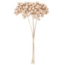 položky Umelý konár z bobúľ, šampanská farba, 28 cm, 3 kusy