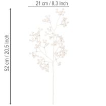 položky Umelá vetvička z bielych bobúľ, dekoračné/tvorivé potreby, 52 cm