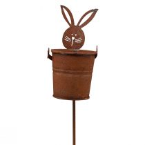 položky Zátka do postele hrdzavý zajačik s vedierkovým kvetináčom vintage 5x11cm
