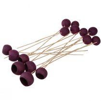 položky Zvončekový pohár na stonke, suchá dekorácia, pohrebná kvetinárstva, vínovo červená 15 ks