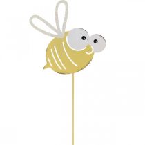 položky Včielka ako zástrčka, pružina, záhradná dekorácia, kovová včielka žltá, biela L54cm 3ks