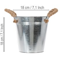 položky Lesklé kovové vedro s lanovými rúčkami, Ø18 cm