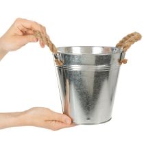 položky Lesklé kovové vedro s lanovými rúčkami, Ø18 cm