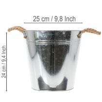 Článok Lesklé kovové vedro s lanovými rúčkami, Ø25 cm