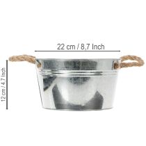 položky Lesklá kovová misa s lanovými úchytkami, Ø22 cm