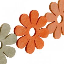 položky Kvety na posyp oranžová, marhuľová, hnedá posypaná dekorácia drevo 72ks