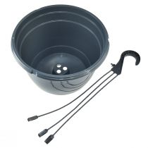 položky Závesný košík antracitový kvetináč na zavesenie Ø25cm V50cm