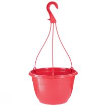 Závesný košík červený kvetináč na zavesenie Ø25cm V50cm