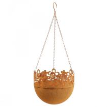 položky Závesný košík kovová dekorácia hrdza závesná dekorácia Ø20cm V16cm