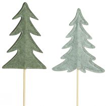 položky Kvetinová zátka plstená dekorácia zelený vianočný stromček 11x3,5cm 6 ks