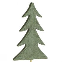 položky Kvetinová zátka plstená dekorácia zelený vianočný stromček 11x3,5cm 6 ks