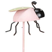 položky Kvetinová tyčinka Lienka kovová zelená ružová 7x4cm 6 ks