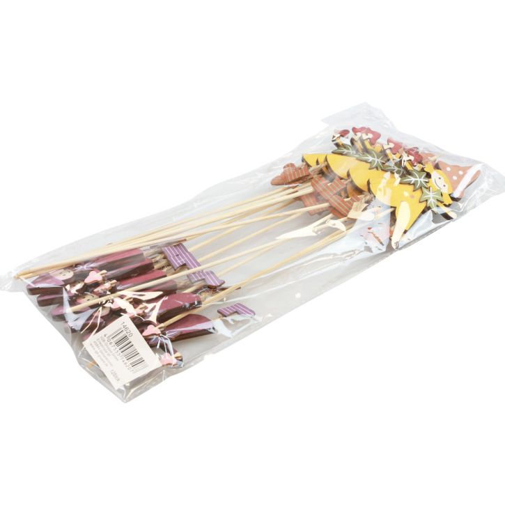 položky Kvetinová zátka jesenná dekorácia drevo žltá fialová 8×6cm 12ks