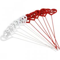 položky Kvetinová zátka srdce červená drevená dekoračná zátka Love 7cm 12ks