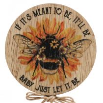 položky Kvetinová zátka drevená včelia ozdobná zátka s nápisom 7x27,5cm 12 kusov