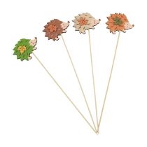 položky Kvetinová zátka drevená dekorácia ježko hnedá zelená 8×6cm 12ks