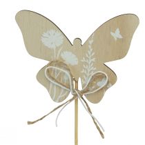 položky Kvetinová zátka drevený motýľ ozdobné kvety 9cm 12ks