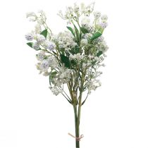Umelá kvetinová kytica hodvábne kvety bobuľová vetvička biela 48cm