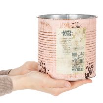 položky Dekoratívny kvetináč plechovka lososový kovový kvetináč Ø15,5 cm V15 cm
