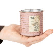 položky Dekoratívny plechový okrúhly kvetináč s ružami v starožitnom kovovom kvetináči Ø8cm V7,5cm