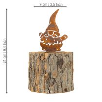 položky Kvetináč z dreva a kôry, trpaslík, hrdza, V24 cm