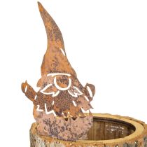 položky Kvetináč z dreva a kôry, trpaslík, hrdza, V24 cm