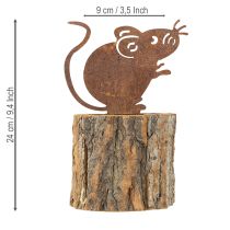 položky Drevený kvetináč s motívom kôry a myšiej hrdze, výška 24 cm