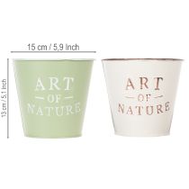 položky Kvetináč Art of Nature s nápisom, dekorácia na parapet a do obývačky, 15 cm, 2 kusy