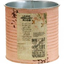 položky Kvetináč dekoračná plechovka lososová kovová letná dekorácia Ø11cm V10,5cm