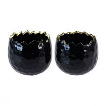 položky Kvetináč keramický kvetináč na baklažán čierny Ø10cm V8cm 2 ks