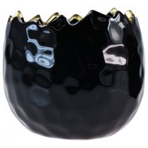 položky Kvetináč Keramický kvetináč Egg Black Čierny Ø12cm 2ks