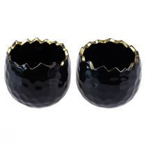 položky Kvetináč Keramický kvetináč Egg Black Čierny Ø12cm 2ks