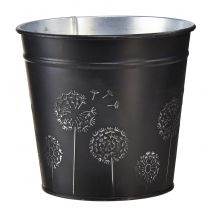 položky Kvetináč čierny strieborný kvetináč kovový Ø12,5 cm V11,5 cm