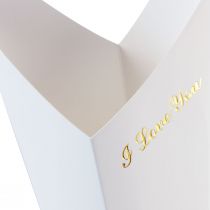 položky Kvetinová taška ruže darčekové balenie biela 46cm 12ks