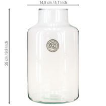 položky Váza na kvety sklenená dekoračná váza s hrdlom číre Ø14,5cm V25cm