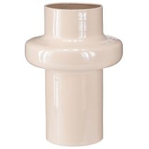položky Kovová váza na kvety, hnedá, smaltovaná, cappuccino, Ø17cm, V23cm