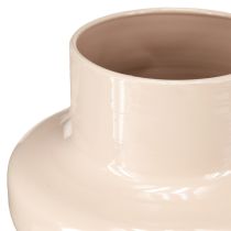 položky Kovová váza na kvety, hnedá, smaltovaná, cappuccino, Ø17cm, V23cm
