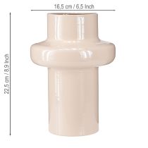 položky Kovová váza na kvety, hnedá, smaltovaná, cappuccino, Ø17cm, V23cm