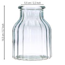 položky Vázy na kvety zo skla s drážkami, modré, Ø11cm, V14,5cm, 2 ks