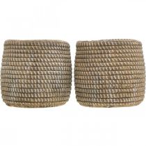 položky Boho kvetináč cachepot keramický splietaný vzhľad Ø9cm V10,5cm 2ks