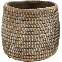 položky Boho kvetináč cachepot keramický splietaný vzhľad Ø9cm V10,5cm 2ks
