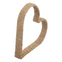 položky Boho štýl, srdiečkový kovový prsteň ozdobný prsteň jutová stuha 30cm
