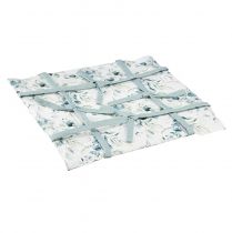 položky Chlebník, látkový, eukalyptus, úložná nádoba, biely, zelený, bavlna, dekorácia, 20x20x7cm