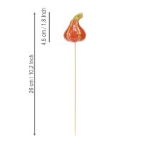 položky Farebné mini tekvice na paličke keramická dekorácia 5-6,5 cm 3 kusy