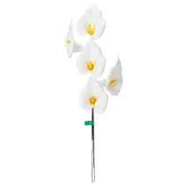 Článok Umelá kala so žltými tyčinkami, ozdobné kvety, 35 cm, 10 kusov